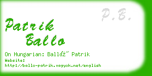 patrik ballo business card